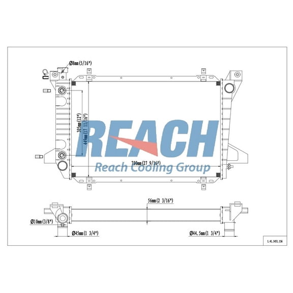 REACH 41-1451 Radiator for BRONCO 85-96/F-Series 85-97, Automotive Radiator Replacement Part