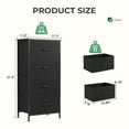 thumbnail image 4 of EDX 4 Drawer Fabric Dressers Cabinet, Ideal for Living Room & Bedroom Storage, Black, 4 of 6