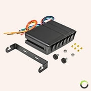6-Gang 12V Rocker Switch Box [40 Amp Max.] [12 AWG Wires][12 Volt DC] SPST On/Off Rocker Toggle Switch Panel Box for Auto Automotive Lights Car Marine Boat Truck Vehicles & More