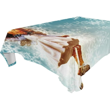 

Square Tablecloth with Angel in The Snow Prints Anti-Wrinkle and Smooth Table Cloth for Kitchen/Home Decoration(54x72)