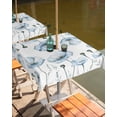 thumbnail image 2 of Fsddascl Blue Poppy Floral Outdoor Tablecloth - 54x54 Inch Square Dining Table Cover, Farmhouse Pastoral Botanical Flowers Waterproof Outdoor Table Cloth with Umbrella Hole & Zipper for Picnic/Patio, 2 of 7
