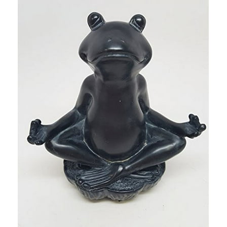 6 Inch Meditation Frog Relaxed Buddhist Resin Statue Figurine