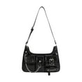 thumbnail image 4 of Bolso de Hombro Fernando Monedero Retro Informal Y2K Negra elegante con cremallera cuero PU, 4 of 8