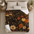 thumbnail image 5 of Pumpkin Butterfly Garden, Festive autumn celebration Scene, Warm Flannel Blanket for Living Room and Reading Nook with Detailed Artwork, Art Lovers autumn celebration Gift, Festive Home Decor, 5 of 9