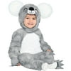 Party City Soft Cuddly Koala Bear Halloween Costume for Babies, Hooded Onesie, Gray and White, 6-12 Months