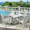 thumbnail image 2 of WestinTrends Malibu 5 Piece Patio Dining Set, All Weather Poly Lumber Outdoor Table and Chairs Furniture Set, 43" Square Dining Table with Umbrella Hole and 4 Dining Chairs, Sand, 2 of 8