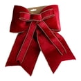 thumbnail image 3 of Colgante de lazo navideño rojo, decoración, suministros decorativos, elegantes decoraciones de regalo para Tamaño pequeño 25 cm x 20 cm, 3 of 9
