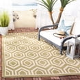 thumbnail image 3 of Safavieh Courtyard Amelia Geometric Indoor/Outdoor Area Rug, Green/Beige, 4' x 5'7", 3 of 10