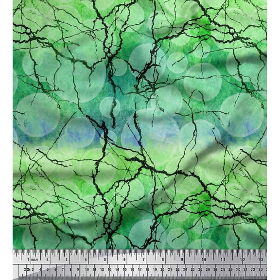 Soimoi Cotton Duck Fabric Lemon Slice & Texture Printed Fabric 1 Yard 42 Inch Wide