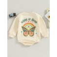 thumbnail image 4 of Bagilaanoe Newborn Baby Girl Boy Oversized Romper Sweatshirt Long Sleeve Bodysuits Butterfly Print Pullover 3M 6M 12M 18M Infant Casual Tee Tops, 4 of 8