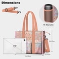 thumbnail image 5 of Teacher Tote Bag,Pioneer Flower Floral Print Pattern Teacher Utility Tote Bag,Large Work Tote Bags for Women with Multiple Pockets,Top Zipper Closure,13.8x10.6x6.7 Inch, 5 of 5
