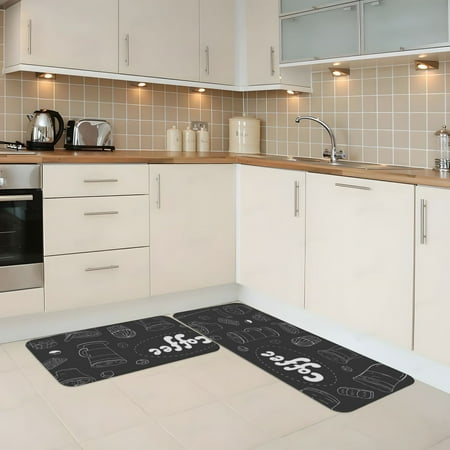 Kitchen Mats for Floor 2 Piece - Donut Friend Coffee Anti Fatigue Mats for Kitchen Floor Kitchen Rugs Non Slip Washable Mat for Home Kitchen Decor