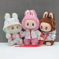 thumbnail image 4 of 2025 Labubu-figura de muñeca de 17cm, ropa adecuada, Sudadera con capucha con estampado de grafiti, cárdigan, sombrero de pescador, pantalones con tirantes, regalo de Navidad, 4 of 5