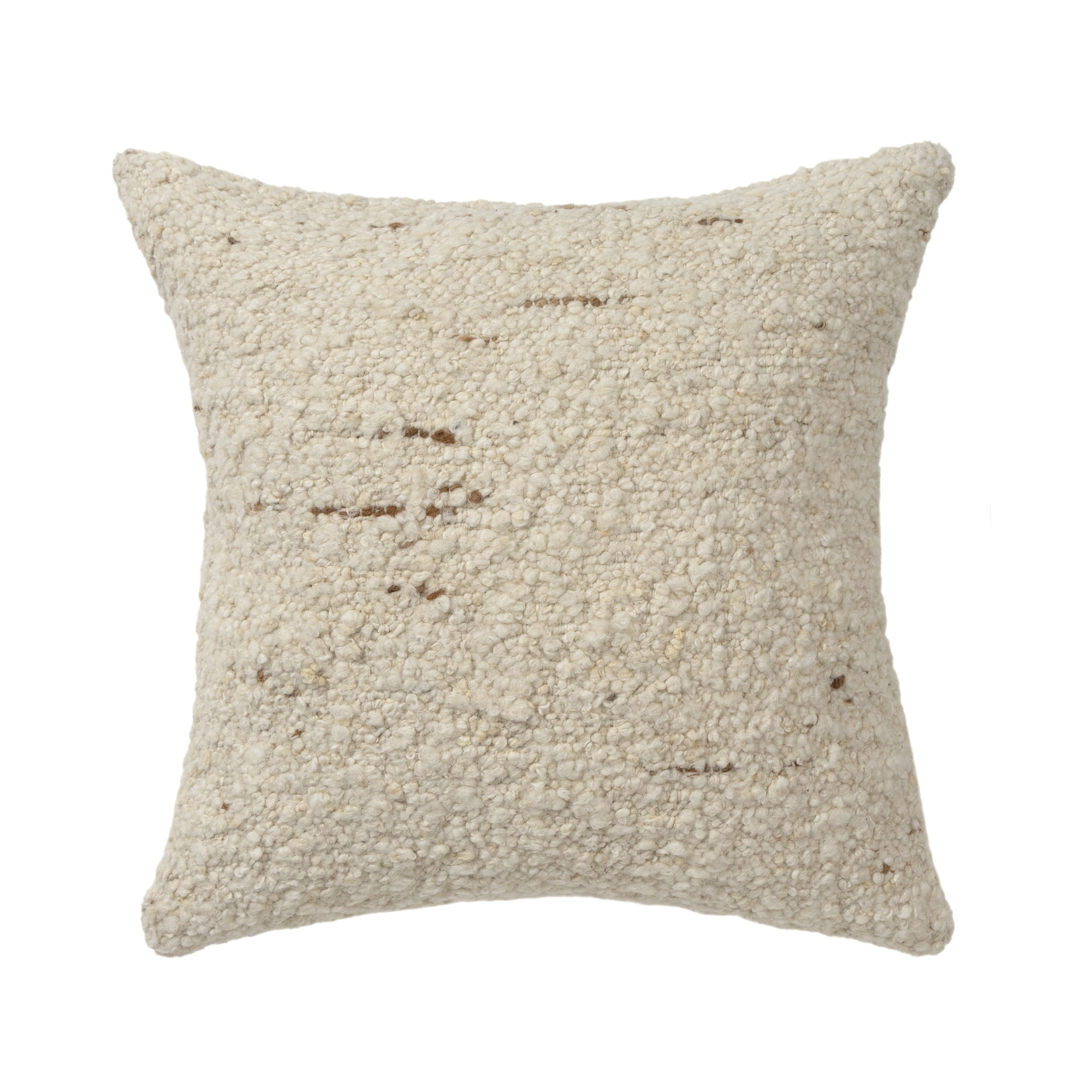Harlow Hill Chester 24" x 24" Ivory/Beige Boucle Wool Adult Decorative Throw Pillow Cover