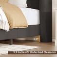 thumbnail image 6 of Hombryzy Queen Size Platform Bed Frame with 65.7" Extra Tall Upholstered Wingback Headboard, Corduroy Black, 6 of 9