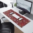 thumbnail image 2 of Long Mouse Pads for Desk,Red Christmas Snowflake Pattern Desk Mats on Top Of Desks, Desk Mouse Pad Extra Large with 3mm Non-Slip Base and Stitched Edge for Gaming,Office,Work,Home 31.5x11.8in, 2 of 5