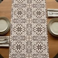 thumbnail image 5 of Table Runners 72 Inches Long Dress Scarves, Brown Flowers Farmhouse Kitchen/Dining Table Runner, Coffee Tablerunners, Vintage Country Abstract Floral Patterned 14x72 Inch, 5 of 9
