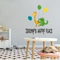 thumbnail image 1 of KIDS ROOM - Easy to Apply Vinyl Safari Animals Decoration Giraffe & Crocodile Multicolored Balloons Design Kids Playroom Bedroom Customized Name Wall Decal Sticker 27" x 30", 1 of 3