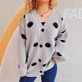 thumbnail image 1 of Hot6sl Womens Knitted Cardigan Sweater Jacket V-neck Sweater, 1 of 6