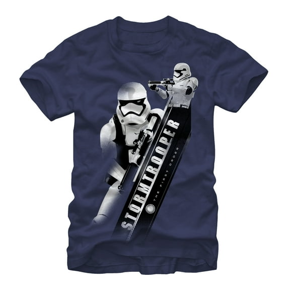 Men's Star Wars The Force Awakens First Order Stormtrooper Graphic Tee Navy Blue Medium