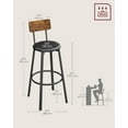 thumbnail image 3 of VASAGLE 2 Pack Bar Stools, PU Upholstered Breakfast Stools, 29.7 Inches Barstools with Back, 3 of 9