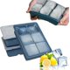 thumbnail image 1 of Set of 3 XXL ice cube trays, 18 compartments, large ice cube tray with lid, for whiskey, cocktails, drinks, 1 of 5