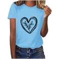 thumbnail image 1 of Diufon Hauts de la Saint-Valentin pour Femmes, Tunique Décontractée à Manches Courtes, Chandail à Col Rond, Blouse Tendance Mignonne à Imprimé Graphique, 1 of 6