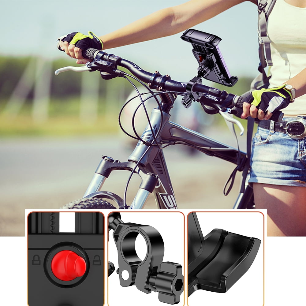 5TH WHEEL Bike Cell Phone Mount Holder, Electric Scooter Phone Holder, Phone Holder for Bike with Dual Vibration Dampener, Bike Phone Mount, Motorcycle Phone Holder