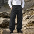 thumbnail image 2 of Dresfit Mens Cargo Pants Drawstring Baggy Sweatpants Adjustable Wide Leg Athletic Work Pants Elastic Waist Breathable Straight Leg Hiking Parachute Pant 3XL, 2 of 6