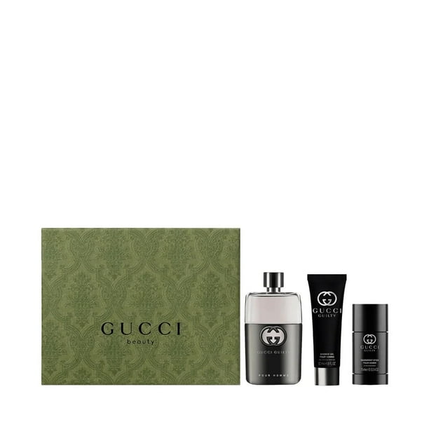 Set de perfume Gucci Guilty para hombre Eau de Toilette de 90 ml, desodorante y gel de ducha