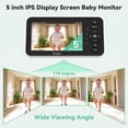 thumbnail image 4 of Simyke Video Baby Monitor with Camera and Audio,5'' IPS Screen,720P HD,App,Remote Pan/Tilt/Zoom Camera,Lullabies,Feeding Remind,HD Night Vision, VOX,2-Way Talk,Triple Security,1500ft Long Range, 4 of 11