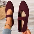 thumbnail image 4 of GERsome Women's Knit Ballet Flats Pointy Closed Toe Slip On Dress Shoes for Casual Work Walking, Red Size 7, 4 of 8
