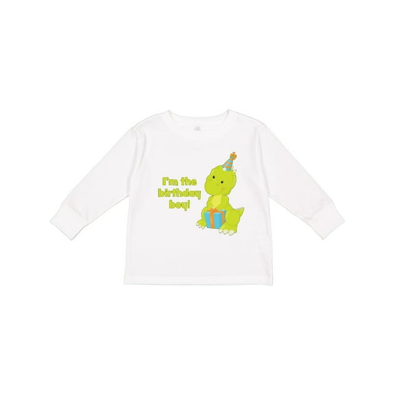 Inktastic I'm The Birthday Boy T-rex dinosaur party Boys Long Sleeve Toddler T-Shirt