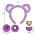 thumbnail image 3 of Helii Headbands for Women - Cute Plush Animal Ear Fuzzy Headband with Furry Tail, Womens Headband for Daily Wear, 3 of 4
