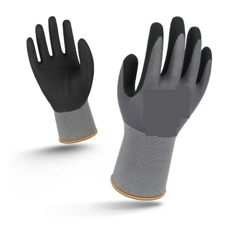 

1 Pairs Nylon PU Nitrile Safety Coating Work Gloves Mechanic 15 Gauge Working Gloves Palm Coated Gloves Durability and Dexterity