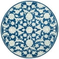 thumbnail image 4 of SAFAVIEH Micro-Loop Carl Floral Overdyed Wool Area Rug, Navy/Grey, 5' x 5' Square, 4 of 10