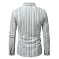thumbnail image 7 of Kosheko Men's Casual Textured Long-Sleeve Shirt Thin Vertical Stripes Point Collar for Weekend Morning Brunch Outings Green S, 7 of 7