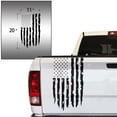 thumbnail image 2 of Distressed American USA US Flag Truck Tailgate Vinyl Decal Compatible with most Pickup Trucks - EUA Flag Rear Graphic Car Sticker (11" x 20", Black), 2 of 8