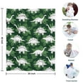 thumbnail image 4 of Green Cartoon Dinosaurs Leaves Pattern Blanket,Comfortable Soft Flannel Throw Blanket,All Season,Warm Lightweight Blankets for Sofa Bed Couch Living Room Chair,30"x40", 4 of 4