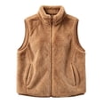 thumbnail image 7 of Nfurl Women's Fleece Vests with Pockets Warm Sleeveless Vest Jacket Trendy Fall Winter Stand Collar Outerwear Vests Yellow,M, 7 of 7