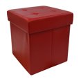 thumbnail image 1 of Nola Home Faux Leather Folding Storage Ottoman Square Foot Rest Cube, 1 of 4