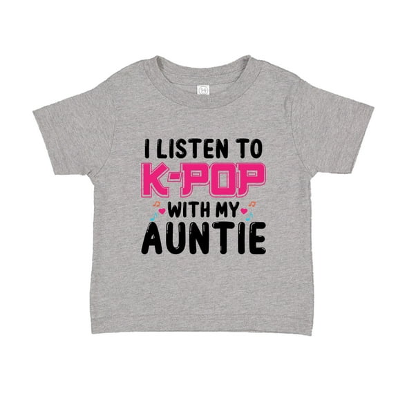 I Listen To K-Pop With My Auntie Toddler T-Shirt 2T Athletic Heather