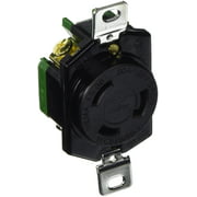 Cooper Wiring Devices L530R 30-Amp 125-Volt Hart-Lock Industrial Grade Receptacle with Safety Grip Black and White