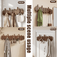 thumbnail image 6 of Wall Mounted Coat Rack, Dark Walnut Wood Wall Hanger, 4 Piano Key Hooks, Folding Wall Hook For Hanging Clothes, Hats For Entrance Closet Sturdy Hanger Easy Installation, 6 of 10