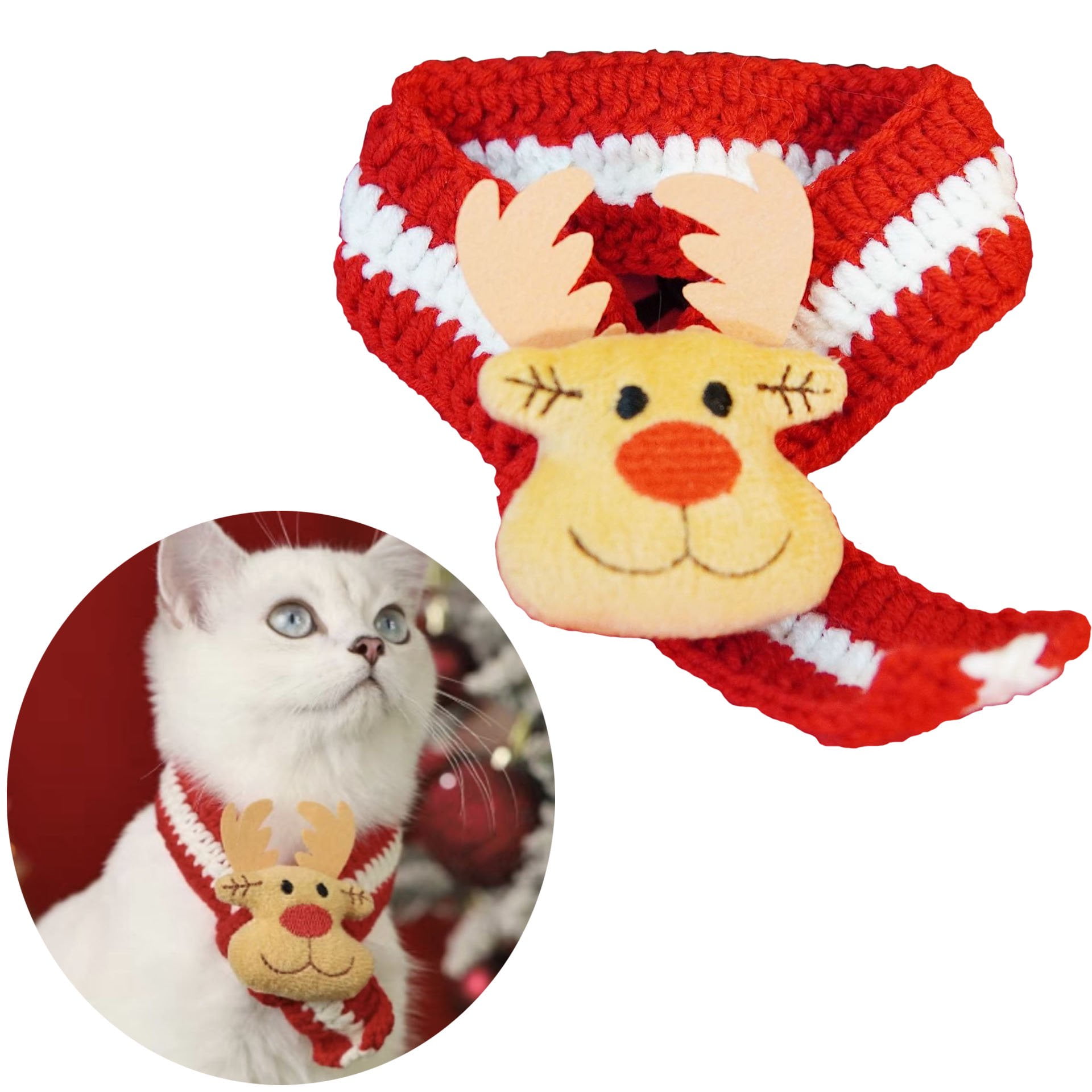 Pet Scarf, Cat Christmas Outfit,Cat Apparel,Cat Christmas Costume,Pet