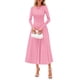 thumbnail image 1 of Vestido PRETTYGARDEN 2025 de punto midi rosa con mangas largas XXL, 1 of 8