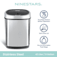 thumbnail image 3 of Nine Stars Automatic Kitchen Trash Can, 11 Gallon Stainless Steel Motion Sensor Garbage Bin with Soft Close Lid, Silver, 3 of 7