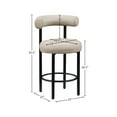 thumbnail image 3 of Meridian Furniture Bordeaux Taupe Vegan Leather Counter Stool (Set of 2), 3 of 10