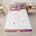 thumbnail image 4 of jejeloiu Colorful Flower Puffin Zipper Twin Comforter Sets with Fitted Sheet and 2 Pillowcases Kids,Wildlife Seagull Floral Zipper Bedding Set For Girls,Reversible,4-Piece, 4 of 7