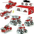 thumbnail image 4 of ToyKingdee Fire Trucks Building Toy Set - Metal Fire Building Block Toys Model Car Kits Set - Fire Fighting Cars Kits Projects Vehicles, 4 of 9